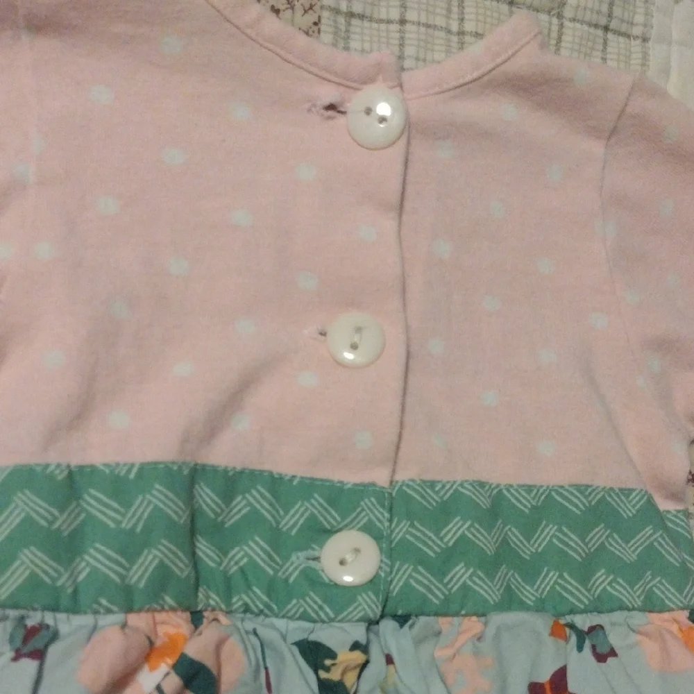Floral Ruffle Kids Romper in Pink and Green - Picture 10 of 11